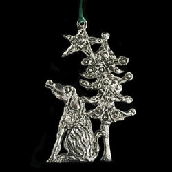 Dog with Tree under a Star Ornament
