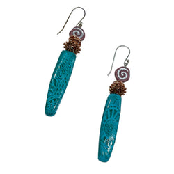 Studio Enso Jewelry Long Bead with Small Swirl Earrings