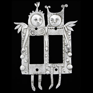 Leandra Drumm "Fanciful Fellows" Double Dimmer Plate
